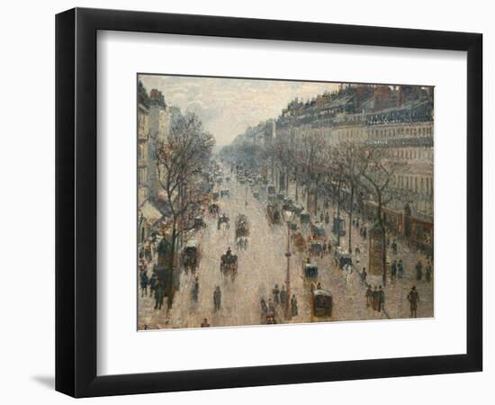 The Boulevard Montmartre on a Winter Morning-Camille Pissarro-Framed Photographic Print