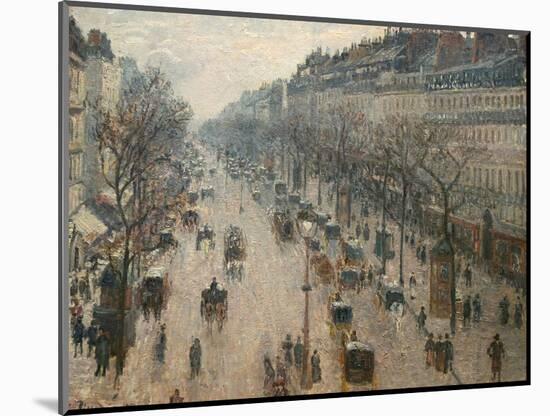 The Boulevard Montmartre on a Winter Morning-Camille Pissarro-Mounted Photographic Print