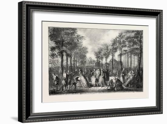 The Boulevards of Paris in the 18th Century, France, 1882-null-Framed Giclee Print