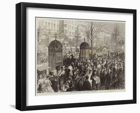 The Boulevards, Paris, on New Year's Day-Jules Pelcoq-Framed Giclee Print