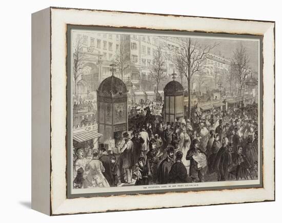 The Boulevards, Paris, on New Year's Day-Jules Pelcoq-Framed Premier Image Canvas