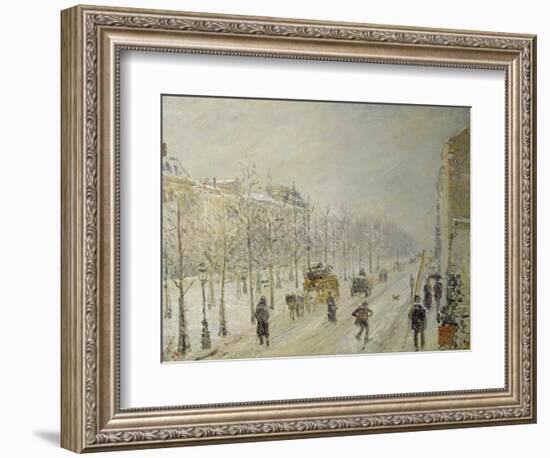 The Boulevards under Snow-Camille Pissarro-Framed Giclee Print