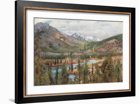 The Bow River at Banff-Harold Copping-Framed Giclee Print