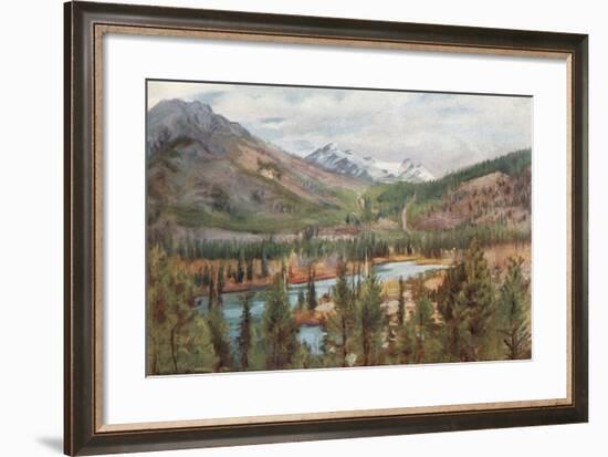 The Bow River at Banff-Harold Copping-Framed Giclee Print