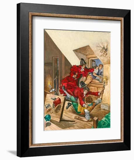 The Bow Street Runners Apprehend Two Robbers as They Divide their Spoils in a Garret-Peter Jackson-Framed Giclee Print