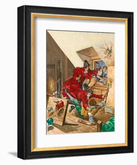 The Bow Street Runners Apprehend Two Robbers as They Divide their Spoils in a Garret-Peter Jackson-Framed Giclee Print