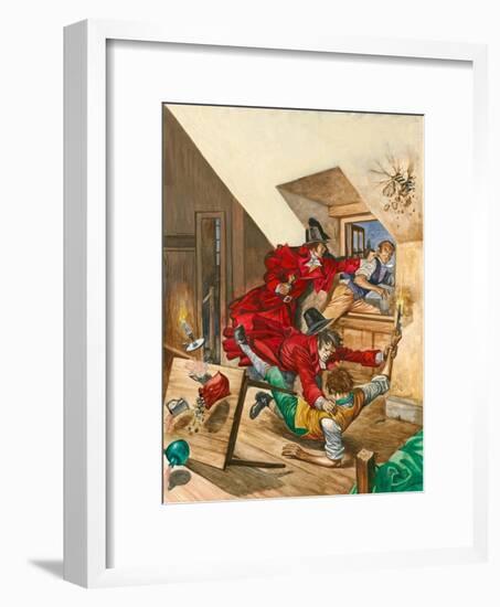 The Bow Street Runners Apprehend Two Robbers as They Divide their Spoils in a Garret-Peter Jackson-Framed Giclee Print