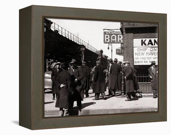 The Bowery, Noted as a Home for New York's Alcoholics, Prostitutes and the Homeless 1940s-null-Framed Premier Image Canvas