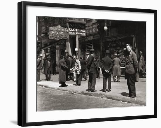 The Bowery, Noted as a Home for New York's Alcoholics, Prostitutes and the Homeless 1940s-null-Framed Photographic Print