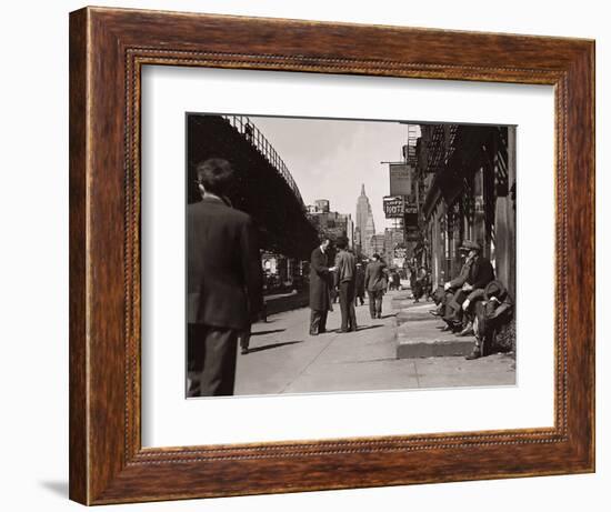 The Bowery, Noted as a Home for New York's Alcoholics, Prostitutes and the Homeless 1940s-null-Framed Photographic Print