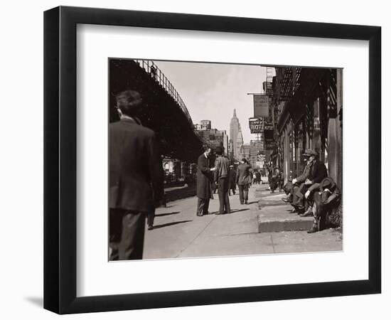 The Bowery, Noted as a Home for New York's Alcoholics, Prostitutes and the Homeless 1940s-null-Framed Photographic Print