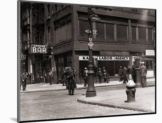 The Bowery, Noted as a Home for New York's Alcoholics, Prostitutes and the Homeless 1940s-null-Mounted Photographic Print