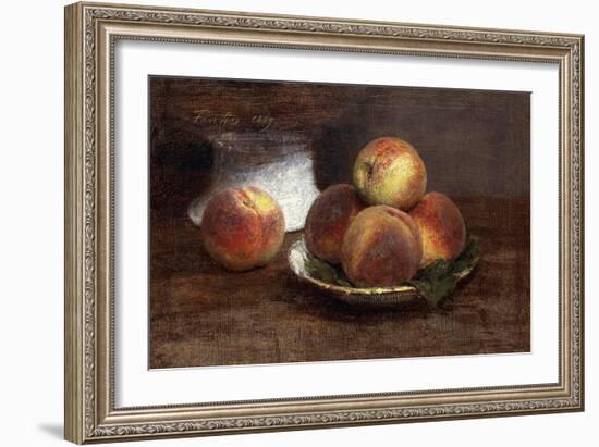 The Bowl of Peaches; Le Bol De Peches, 1869-Henri Fantin-Latour-Framed Giclee Print