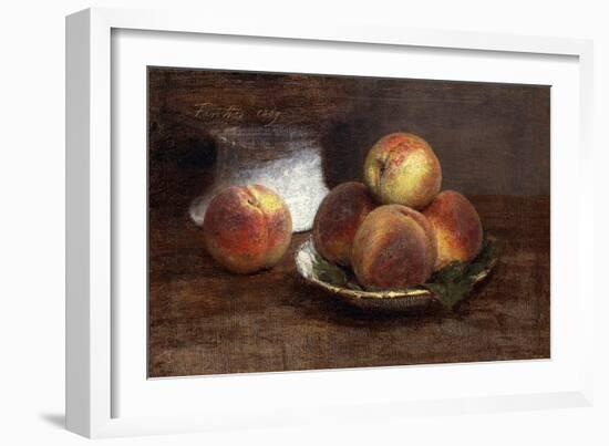 The Bowl of Peaches; Le Bol De Peches, 1869-Henri Fantin-Latour-Framed Giclee Print