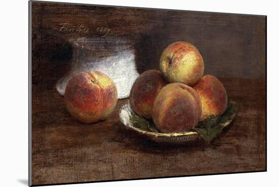 The Bowl of Peaches; Le Bol De Peches, 1869-Henri Fantin-Latour-Mounted Giclee Print