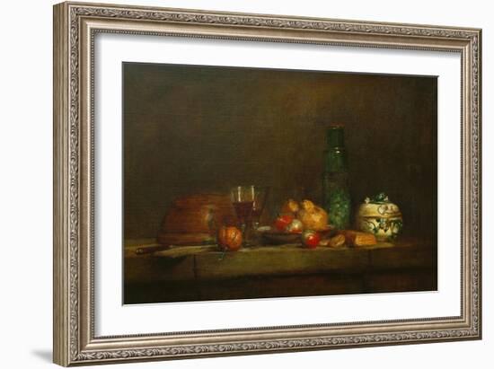 The Bowl with Olives-Jean-Baptiste Simeon Chardin-Framed Giclee Print