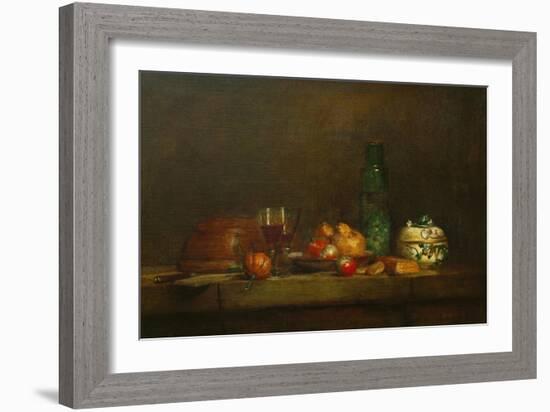 The Bowl with Olives-Jean-Baptiste Simeon Chardin-Framed Giclee Print