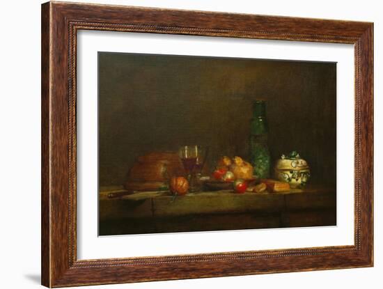 The Bowl with Olives-Jean-Baptiste Simeon Chardin-Framed Giclee Print