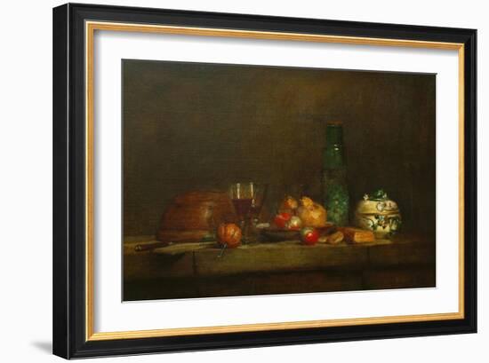The Bowl with Olives-Jean-Baptiste Simeon Chardin-Framed Giclee Print