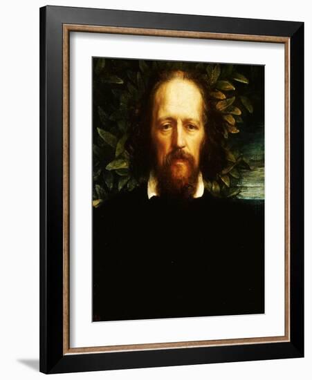 The "Bowman" Portrait of Alfred, Lord Tennyson, as Poet Laureate, 1864-George Frederick Watts-Framed Giclee Print