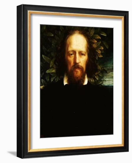 The "Bowman" Portrait of Alfred, Lord Tennyson, as Poet Laureate, 1864-George Frederick Watts-Framed Giclee Print