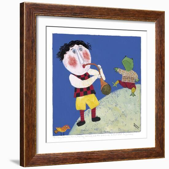 The Boy Blew His Horn-Barbara Olsen-Framed Giclee Print