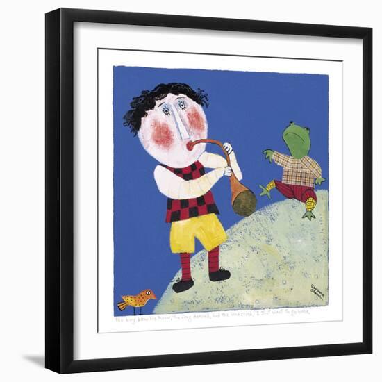 The Boy Blew His Horn-Barbara Olsen-Framed Giclee Print