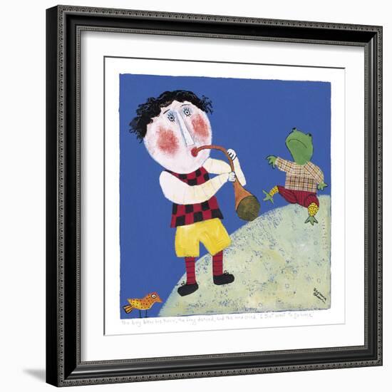 The Boy Blew His Horn-Barbara Olsen-Framed Giclee Print