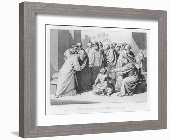 The Boy Jesus Discusses Theology with the Doctors in the Temple of Jerusalem-Friedrich Overbeck-Framed Art Print