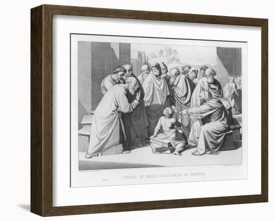 The Boy Jesus Discusses Theology with the Doctors in the Temple of Jerusalem-Friedrich Overbeck-Framed Art Print