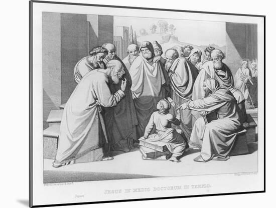 The Boy Jesus Discusses Theology with the Doctors in the Temple of Jerusalem-Friedrich Overbeck-Mounted Art Print