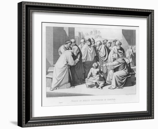 The Boy Jesus Discusses Theology with the Doctors in the Temple of Jerusalem-Friedrich Overbeck-Framed Art Print