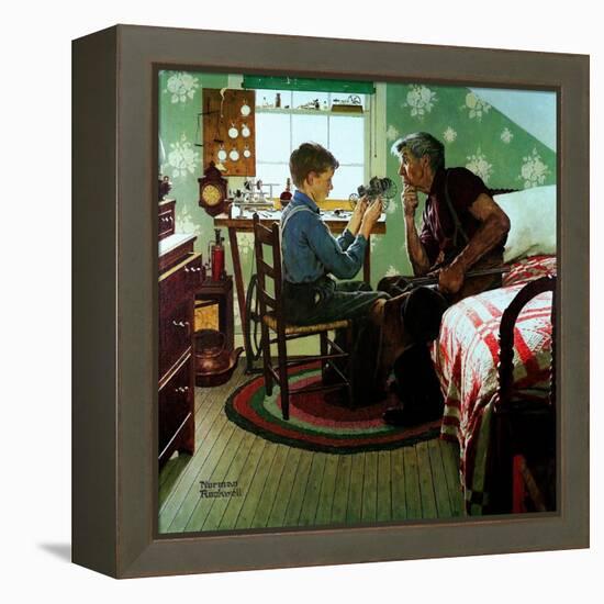 The Boy Who Put the World on Wheels (or The Inventor)-Norman Rockwell-Framed Premier Image Canvas