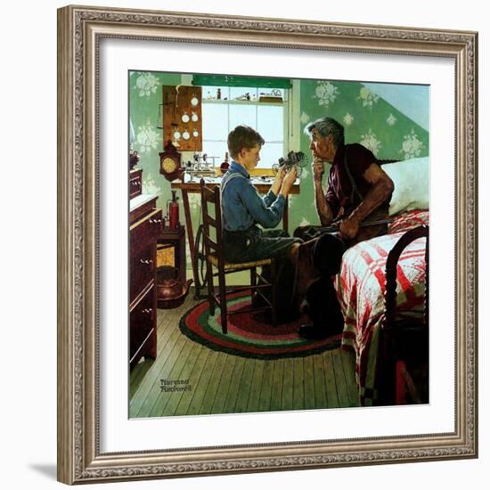 The Boy Who Put the World on Wheels (or The Inventor)-Norman Rockwell-Framed Giclee Print