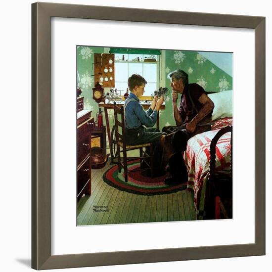 The Boy Who Put the World on Wheels (or The Inventor)-Norman Rockwell-Framed Giclee Print