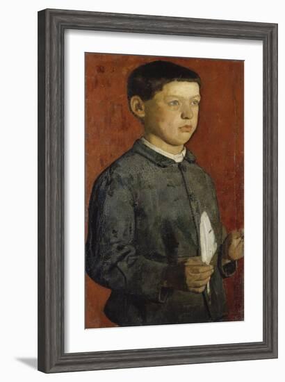 The Boy with the Quill (The Pupil, the Artist's Brother August) 1875-Ferdinand Hodler-Framed Giclee Print