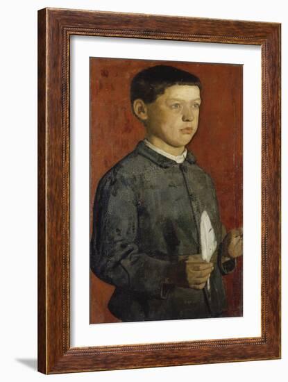 The Boy with the Quill (The Pupil, the Artist's Brother August) 1875-Ferdinand Hodler-Framed Giclee Print