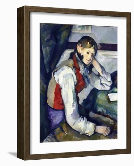 The Boy with the Red Vest-Paul Cézanne-Framed Giclee Print