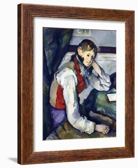 The Boy with the Red Vest-Paul Cézanne-Framed Giclee Print