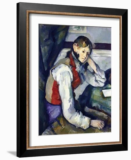 The Boy with the Red Vest-Paul Cézanne-Framed Giclee Print