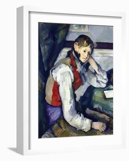 The Boy with the Red Vest-Paul Cézanne-Framed Giclee Print