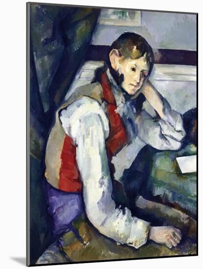 The Boy with the Red Vest-Paul Cézanne-Mounted Giclee Print