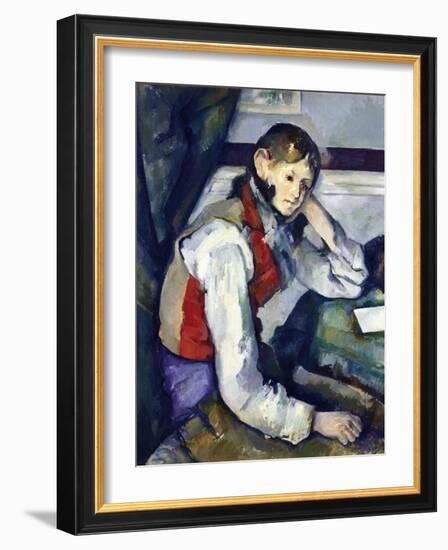 The Boy with the Red Vest-Paul Cézanne-Framed Giclee Print