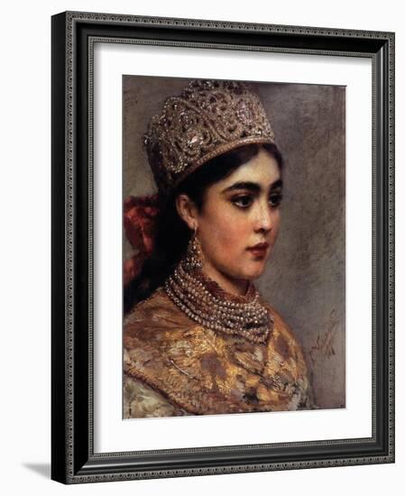 The Boyar Woman, 1890-Konstantin Yegorovich Makovsky-Framed Giclee Print