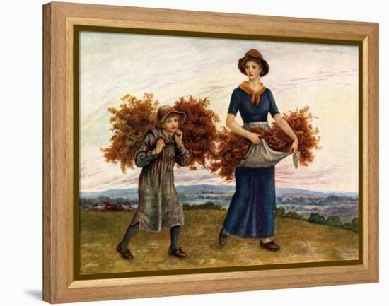 The bracken gatherers' by Kate Greenaway-Kate Greenaway-Framed Premier Image Canvas