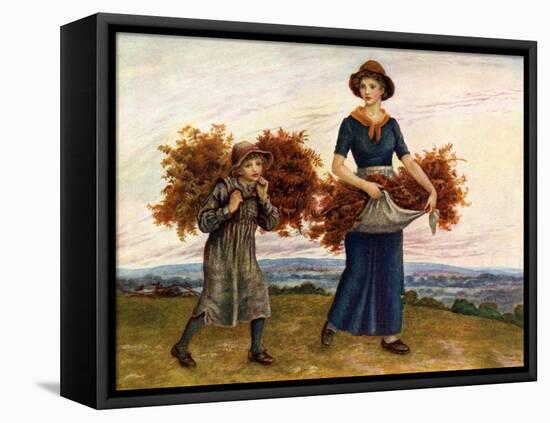 The bracken gatherers' by Kate Greenaway-Kate Greenaway-Framed Premier Image Canvas