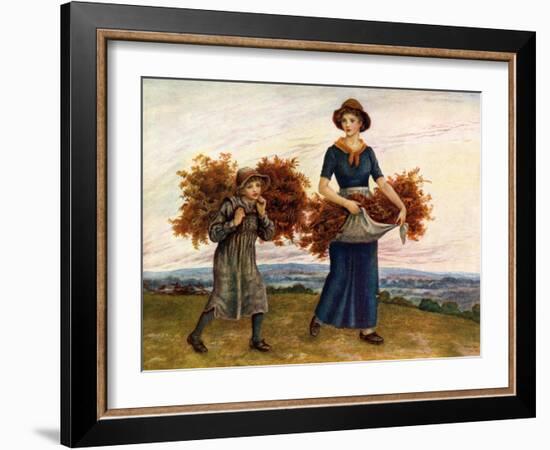 The bracken gatherers' by Kate Greenaway-Kate Greenaway-Framed Giclee Print