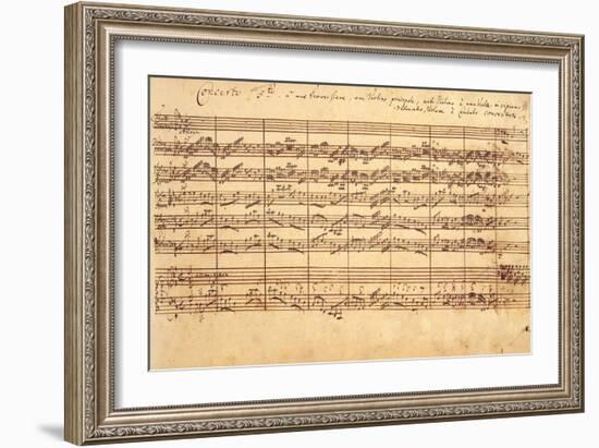 The Brandenburg Concertos, No.5 D-Dur, 1721-Johann Sebastian Bach-Framed Giclee Print