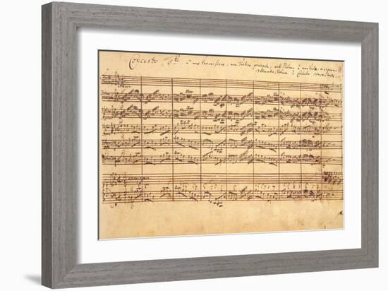 The Brandenburg Concertos, No.5 D-Dur, 1721-Johann Sebastian Bach-Framed Giclee Print