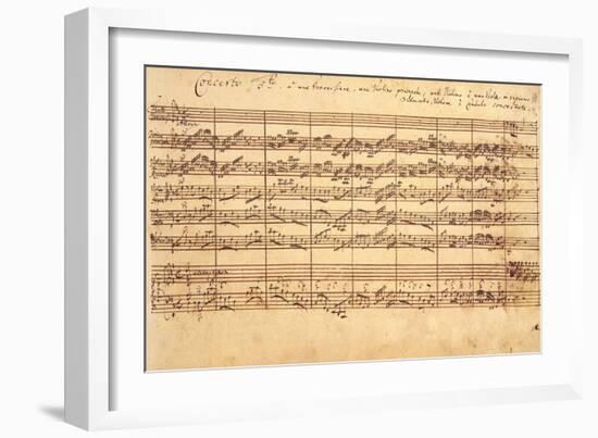 The Brandenburg Concertos, No.5 D-Dur, 1721-Johann Sebastian Bach-Framed Giclee Print